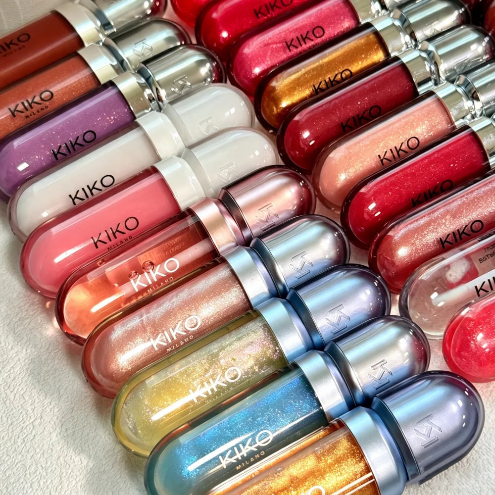 KIKO 3D Liquid Lip Gloss Mirror Colour Pearlescent Shimmer Moisturizing Waterproof Plump Glossy Lasting Not Fading Lipstick