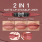 Waterproof Lipstick Lip Liner Contouring Crayon Non-stick Cup 2 IN 1 Double Headed Lipstick Matte Nude Sexy Lipliner Pen Makeup