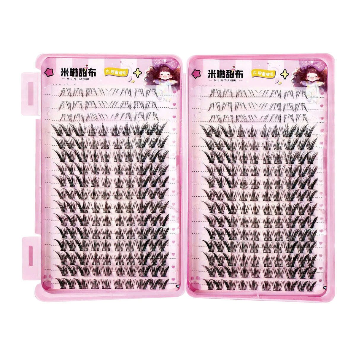 32Rows Anime Cosplay Korean Fake Eyelashes Set Black Volume Foxes False Lashes Extension Curling Girl Group Style Large Capacity
