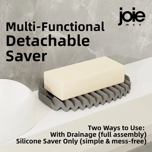 Joie Silicone Soap Dish Soap Saver Drain Soap Tray Self Draining Soap Holder Bathroom Soap Rack Shower Soap Storage Rack