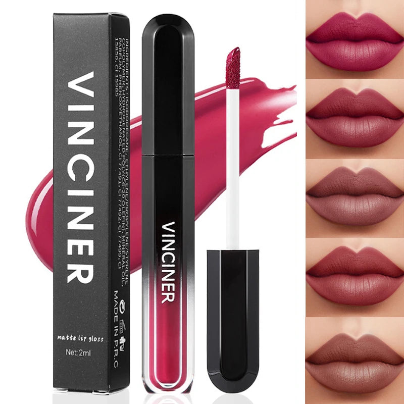 Not Easy To Fade Lip Gloss Punk Smoky Dark Brown Matte Lip Glaze Velvet Coffee Liquid Lipstick Long Lasting Makeup Sexy Lip Tint