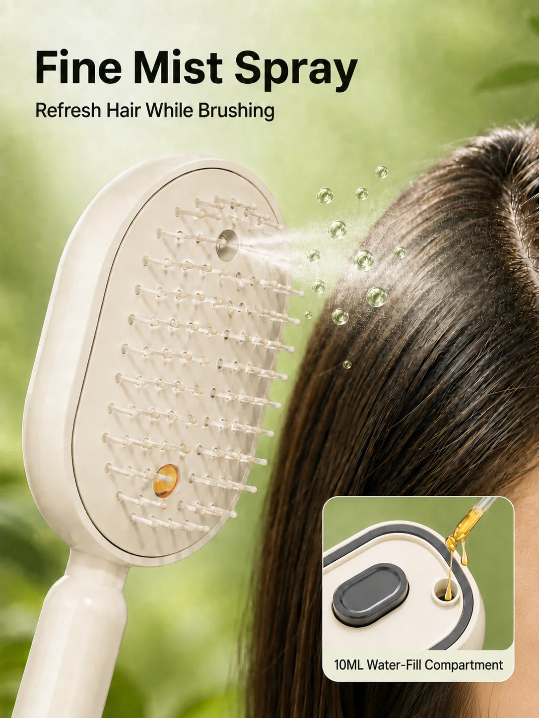 Magic Detangling Hair Brush Anti Frizz Electric Spray Air Cushion Self Cleaning Rechargeable Red Light Hair Detangler for Women