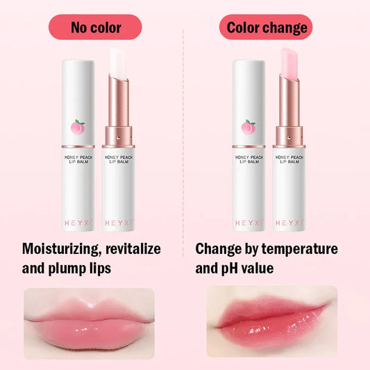 Honey Peach Lip Balm Color Change Lipstick Lips Plumper Moisturizing Hydrating Nourishing Beauty Lips Skin Carae Cosmetics