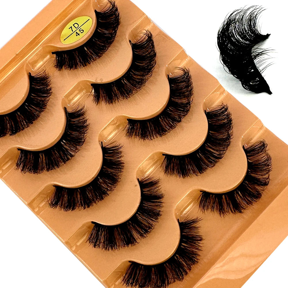 New 10 Pairs (2 Box) Cat Eyelashes Fluffy False Eyelashes Naturally Soft & Thick 9D Faux Mink Eyelashes Enhance Eye Makeup