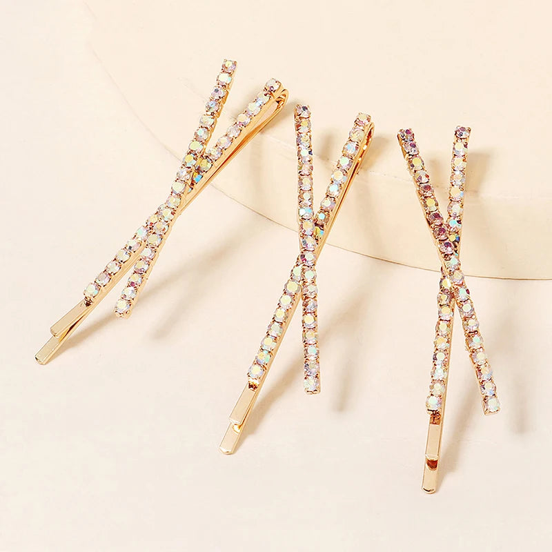 Fashion Bridal Barrettes Clear Crystal Women Hair Ornaments Hair Pins Women Hair Clips Bridal Hair Jewelry Accessories
