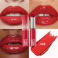 Waterproof Lipstick with Glass Mirror and Plumping Effect Non-Stick Nude Shades,Matte Lip Gloss For Plumper Looking Lips