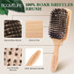 Boar Bristle HairBrush Wood Hair Brush Peine OAK Wood Combs for Women Barber Beauty Care Paddle Scalp Massage Brush