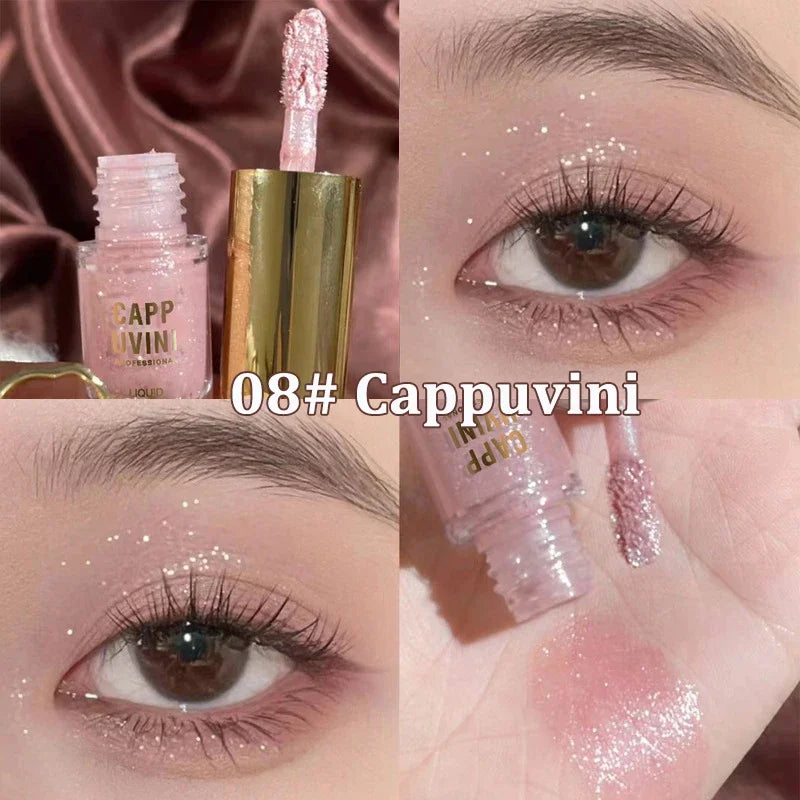 Brown Glitter Liquid Eyeshadow Stick Contour Blush Pigment Fine Shimmer Matte Natural Cheek Milk Coffee Shadow Cream Eye Makeup