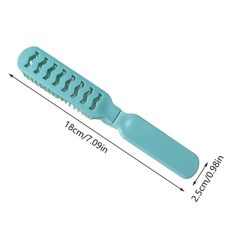 Mini Hair Brush Folding Massage Comb Head Massage Anti-Static Portable Travel Hair Brush Girl Hair Combs With Mirror