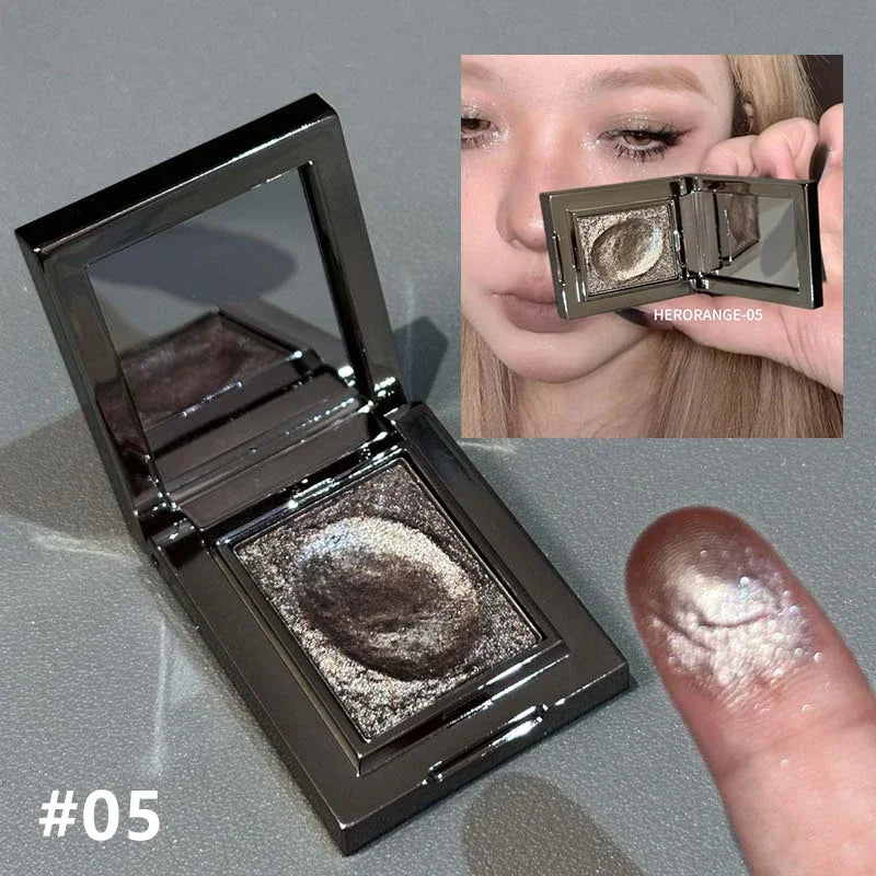 Diamond Monochrome Highlighter Eyeshadow Palette Chameleon Metallic Green Brighten Eye Shadow Fine Flash Eye Makeup Cosmetic