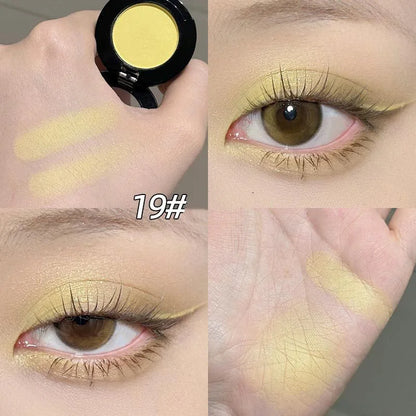 Monochrome Matte Brown Eyeshadow Makeup Waterproof Lasting Shiny Green Eye Makeup Natural Brighten Eyeshadow Highlighter Palette