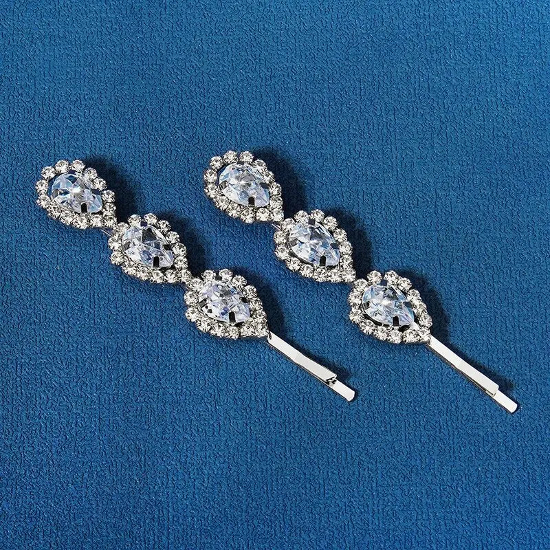 Fashion Bridal Barrettes Clear Crystal Women Hair Ornaments Hair Pins Women Hair Clips Bridal Hair Jewelry Accessories
