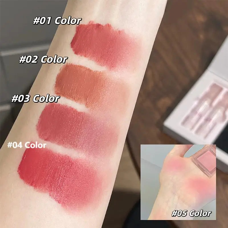 Art Value Butterfly Dance Color Box Four Lip Glaze Blush Set Necklace Lip Mud Blush Set