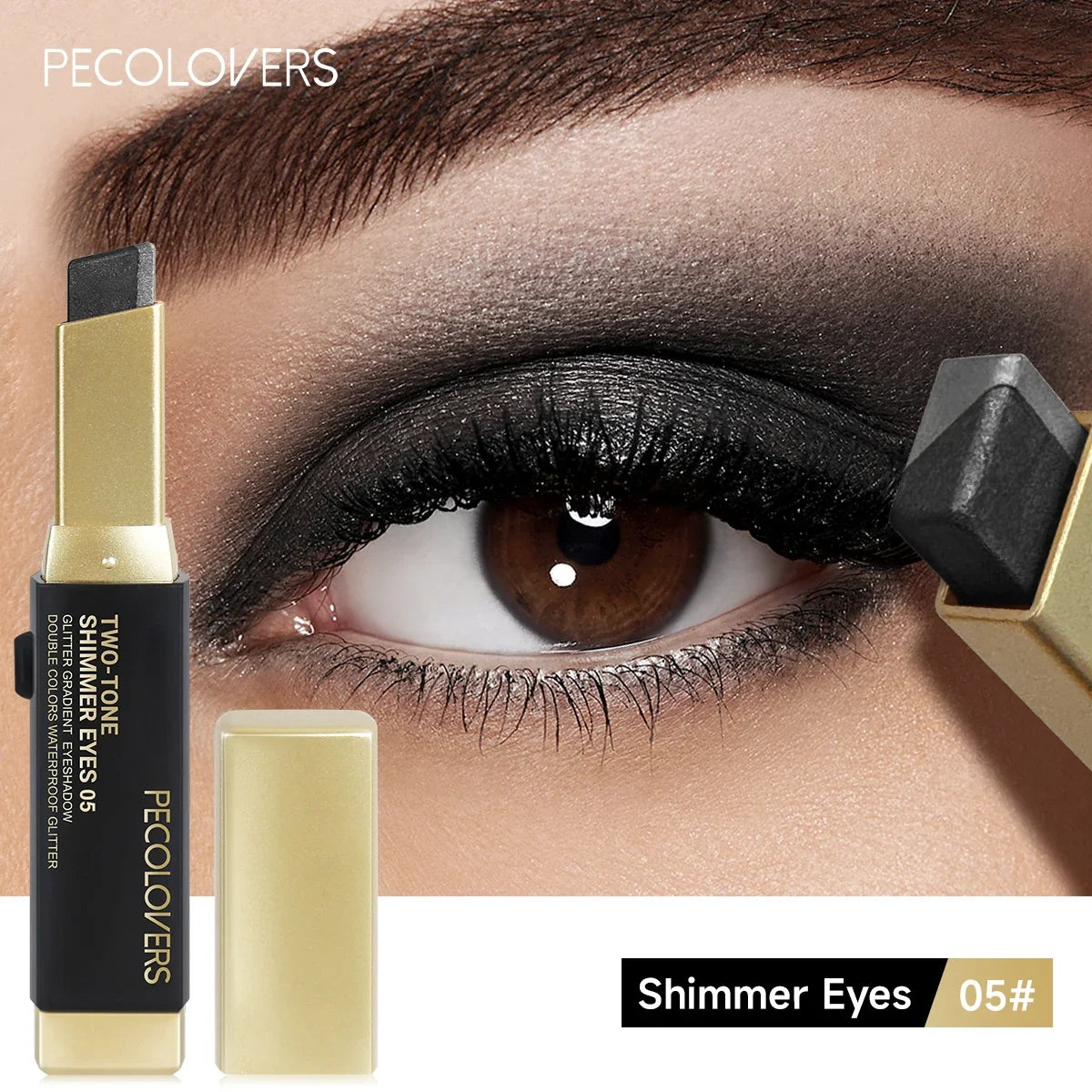 Double Color Eyeshadow Stick Highlight Shadow Stick Eye Makeup Waterproof Lasting Shimmer Metallic Eyeshadow Makeup