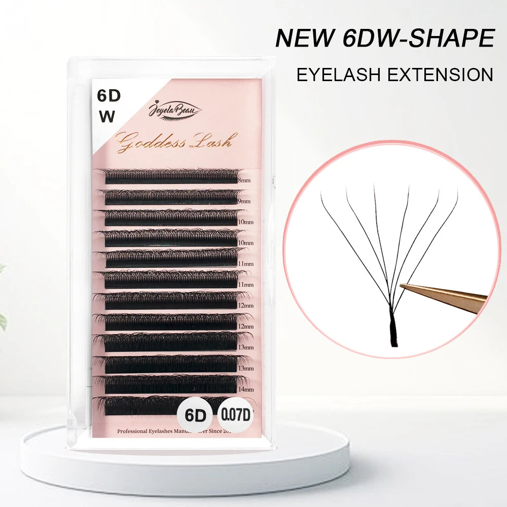 Goddess 3D/4D/5D/6D/7D/8D W Shape Lashes 4D Premade Fan Lash Extensions 0.07 C/D Curl Natural Soft High Quality Individual Lashe