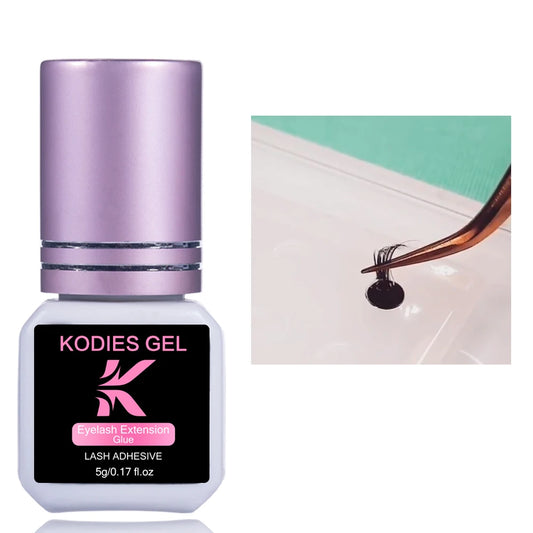KODIES GEL Extra Strong Eyelash Glue Extension Supplies 5g 0.5 Second Dry Lash Glue for False Eyelash Waterproof Adhesive Lift
