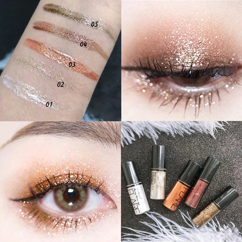1Pcs Professional Shiny Liquid Eye shadow Eyeliner Cosmetics for Women Pigment Silver Rose Gold Color Glitter Cheap Makeup