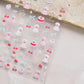 Pink Pudding Cherry Bowknot Heart shaped Star Claw Print Sweet Self Adhesive 5D Nail Art Decoration Sticker Manicure Decal DIY