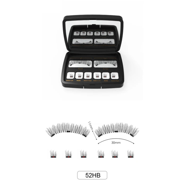 3D 3 Magnetic Eyelashes Natural Soft Reusable Easy To Wear Eyelash Extension Beauty Makeup Tool Fake Mink False Eyelashes