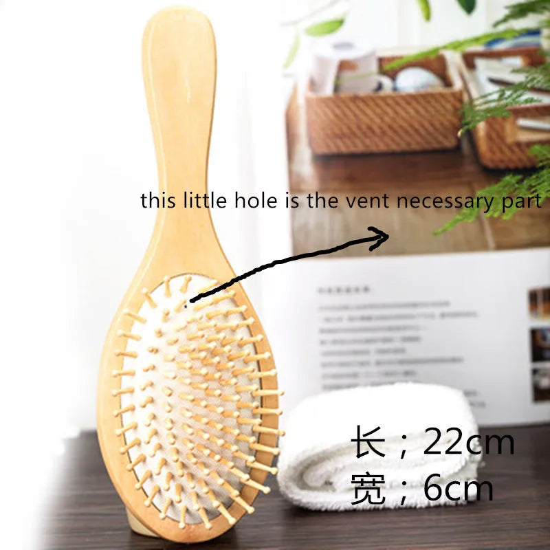 Professional Wood Comb Hairbrush Comb Scalp Healthy Bamboo Comb Healthy Paddle Cushion Hair Loss Styling Massage Brush Hair Car
