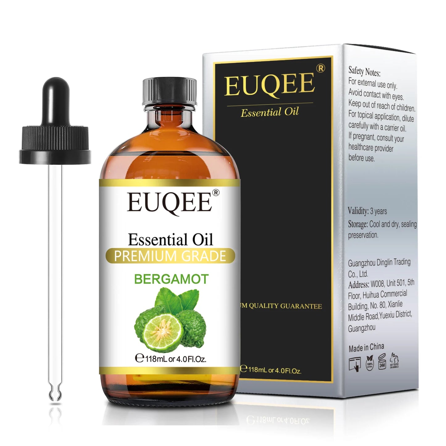 EUQEE 118ML Lavender Jasmine Eucalyptus Vanilla Peppermint Essential Oils with Glass Dropper For Humidifier Candle Making