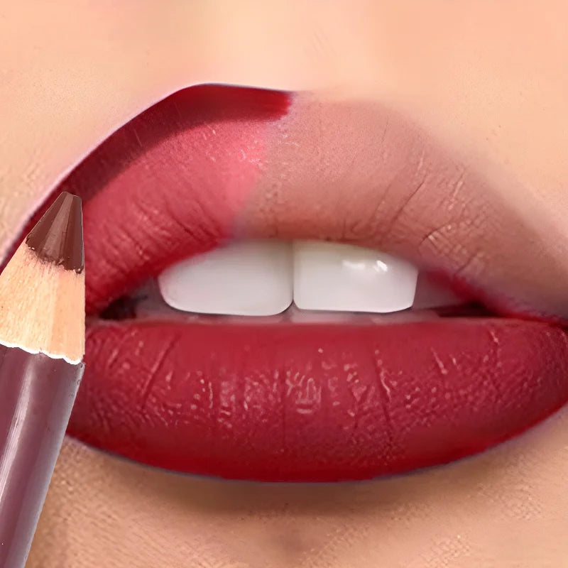 Dark Brown Waterproof Lip Liner Matte Long Lasting Makeup Pens 28 Colors Non-stick Cup Lipstick Pencil Women Party Lip Cosmetic