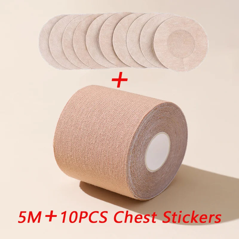 5M Nipple Tape Bras Push Up Bralette Adhesive Nipple Breast Lift Tape Reusable Breathable Boom Tape Chest Patch Bra Accessories