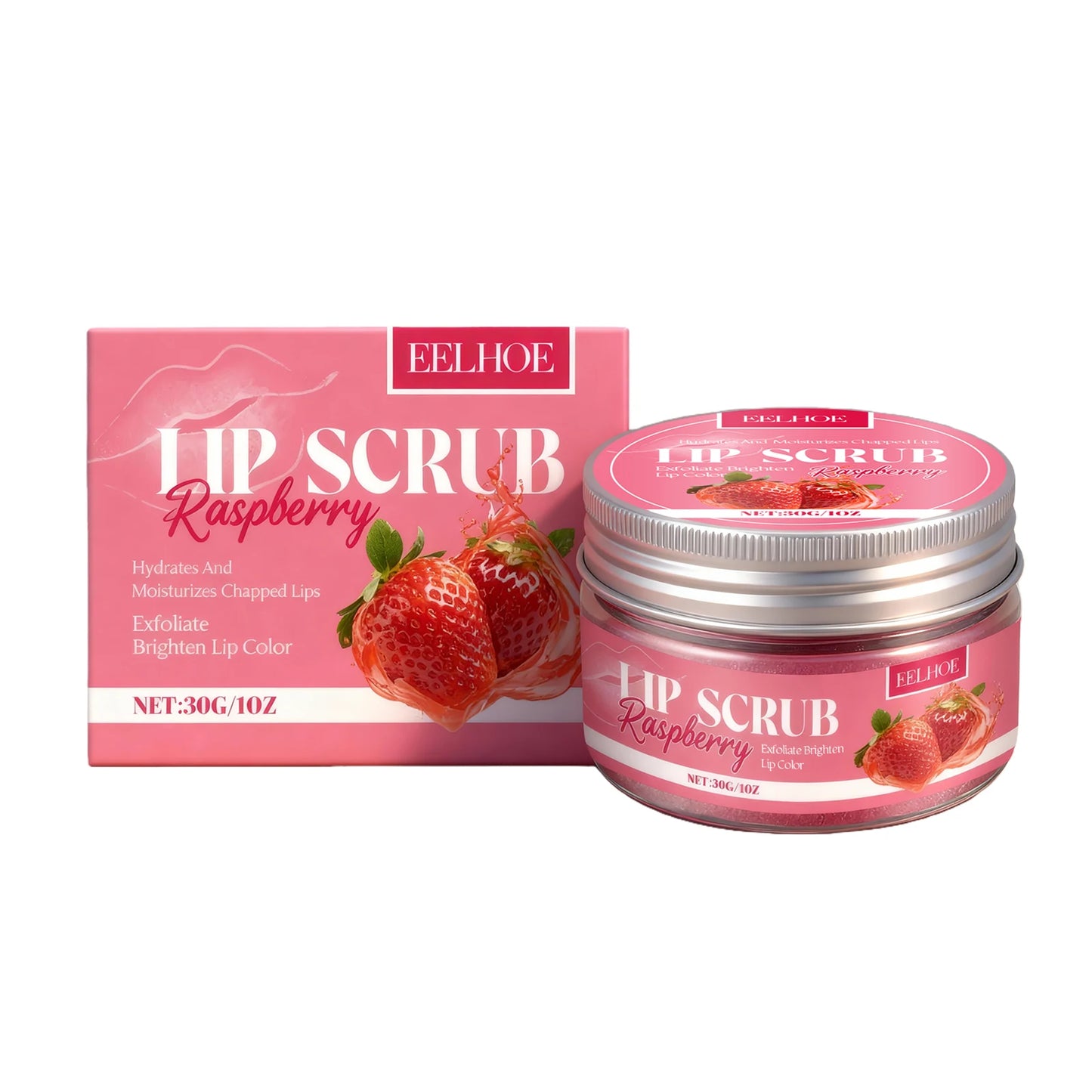 Strawberry Lip Scrub Exfoliating Preventing Drying Cracking Improve Dullness Remove Dead Skin Moisturizing Brightening Lip Care