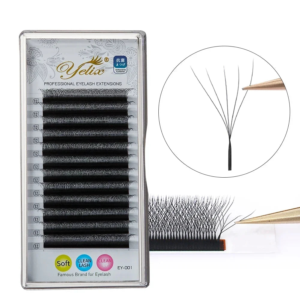 Yelix W Shape Lashes Soft Clover 3D Mink Lashes Cilios W Eyelash Extension Supplies Fake Eyelashes 1 Real Frete Gratis Natural