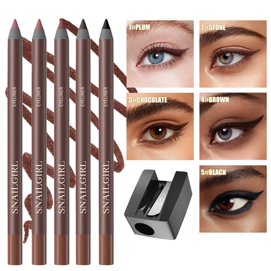 Eyeliner Pen, Waterproof And Sweatproof, Long Lasting Smudge ProofHard Refill Eyebrow Pencil
