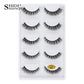 3D Faux Mink Lashes X05 Fluffy Wispy False Eyelashes 5Pairs Reusable Soft Volume Eyelashes Natural Look for Daily & Party Makeup