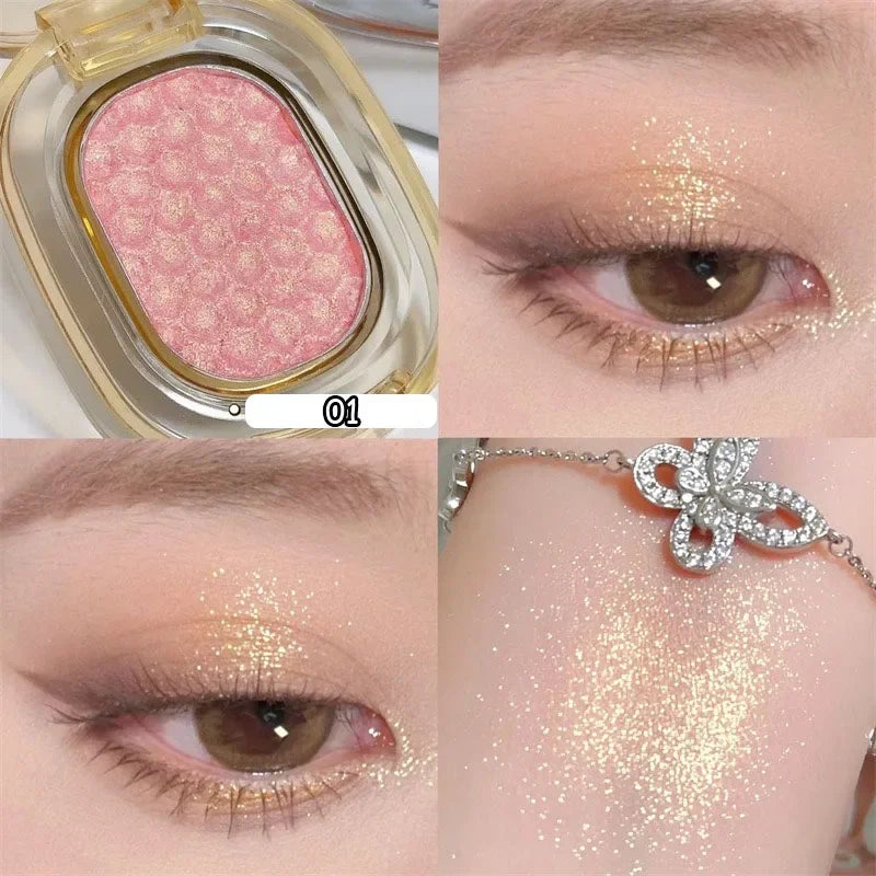 Potato Texture Glitter Eyeshadow Palette Monochrome Pearlescent Diamond Highlighter Lasting Brighten Shiny Eyes Makeup Cosmetics