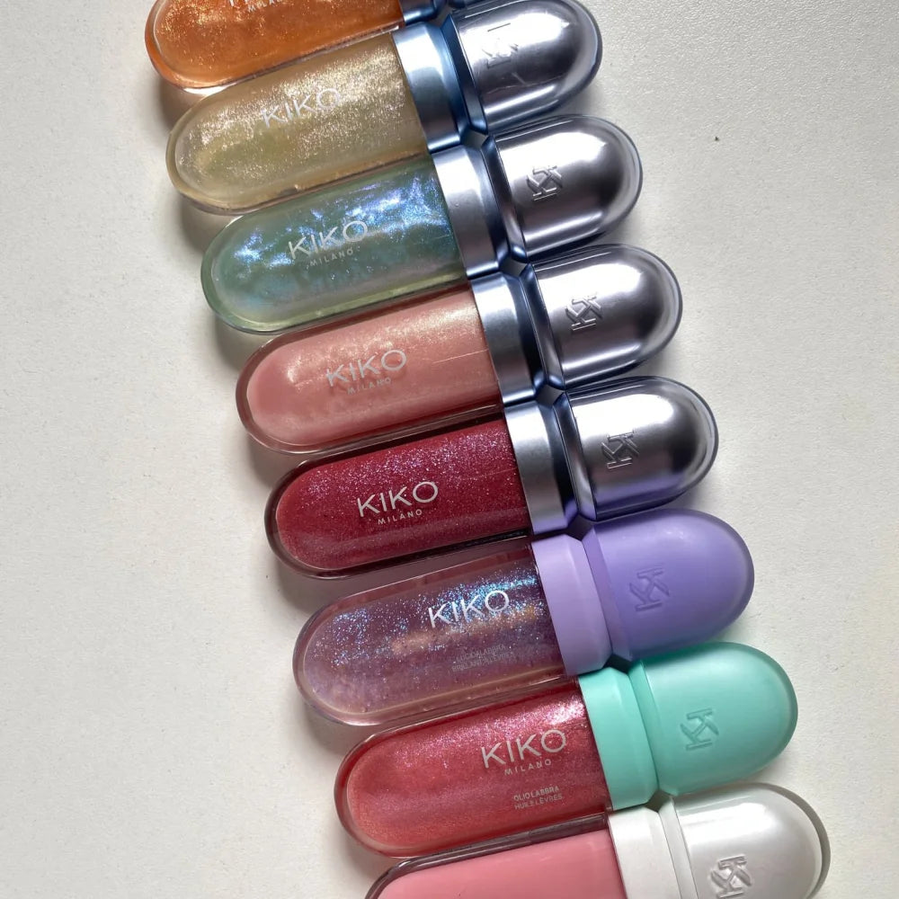 KIKO 3D Liquid Lip Gloss Mirror Colour Pearlescent Shimmer Moisturizing Waterproof Plump Glossy Lasting Not Fading Lipstick