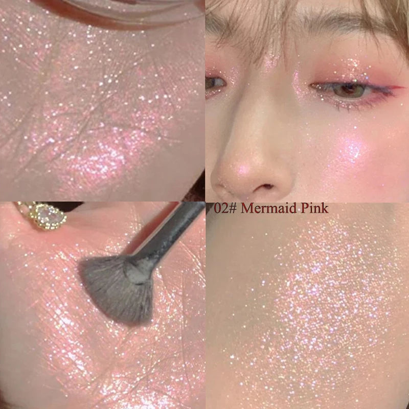 Highlighter Makeup Palette Glitter for Face Body Cheek,Diamond Shimmer Highlighter,Smooth Glitter Sparkles,Nose Contour Palettes