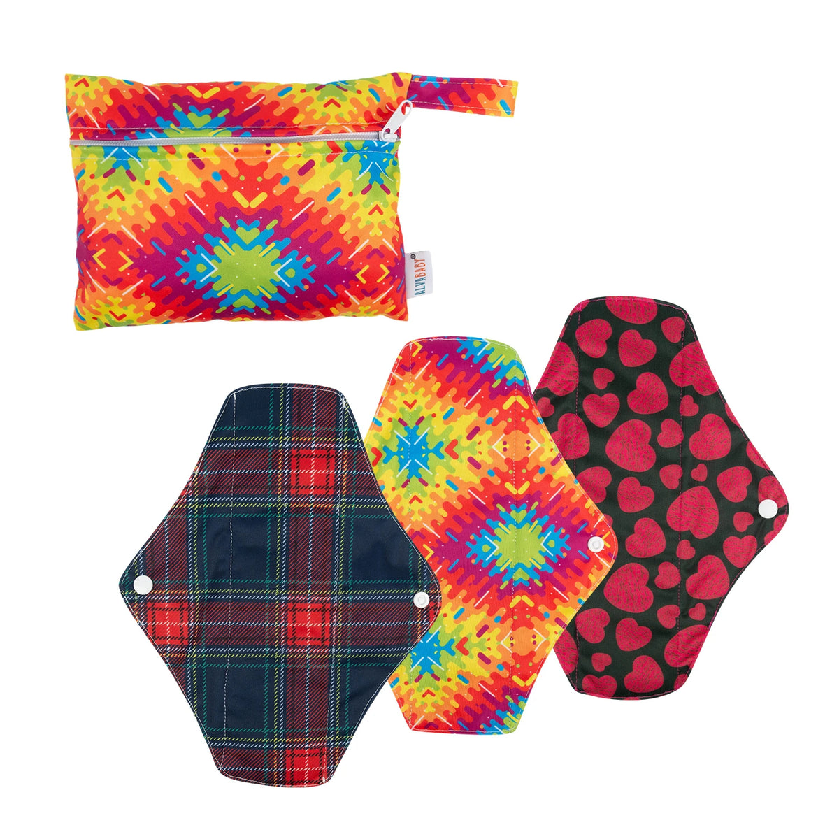 (3pcs pads + 1pc bag) per set ALVABABY Sanitary Napkin Reusable Menstrual Pads Sanitary Pad Cloth Women Hygiene Sanitary Towels