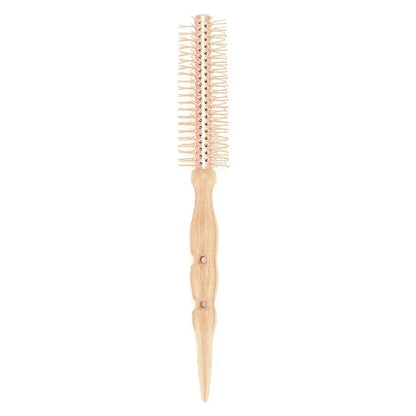 New Type Professional Wood Round Curly Combs For Women Hairdressing Massage Brush Salon Barber Aluminum Tube Hair Styling Comb