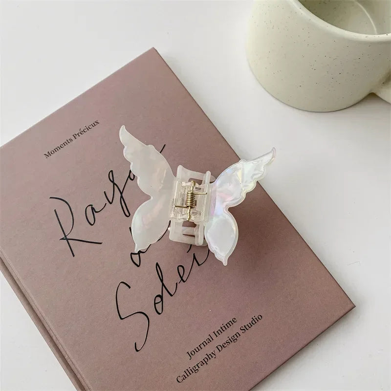 Retro Fairy Butterfly Hair Claw Acetate Crab Hair Clip Sweet Princess Shark Hairpin Women Lady Girl Headwear Hair  Accessories