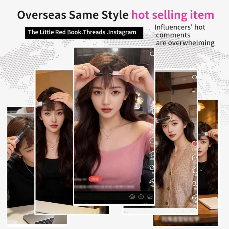 Bangs Comb Mini Straight Hair Comb Wireless Charging Portable Curling Iron Portable Styling Electric Comb Does Not Hurt Hair