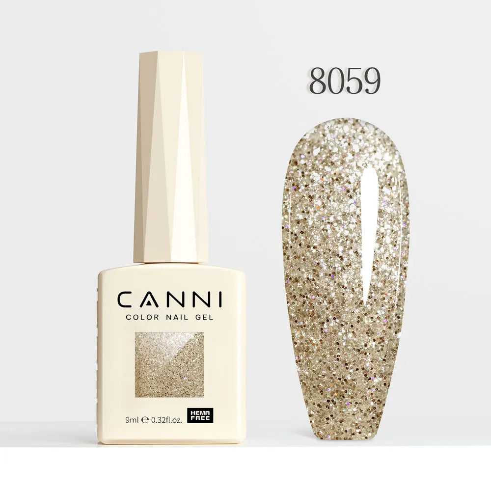 CANNI Gel Nail Polish Glitter Diamond Sparkle Color Collection Gorgeous Color HEMA FREE Soak Off UV LED Semi Permanent AurorGel
