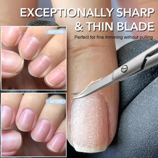 1Pcs Cuticle Scissors Russian Style Sharp Precision Curved Tip Nail Dead Skin and Hangnail Scissors Professional Cuticle Trimmer