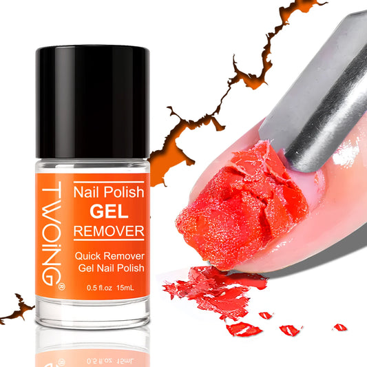 TWOING Nail Gel Polish Remover Quick & Easy Polish Remover In 2-3 Minutes, No Need Soaking Or Wrapping 15ml-0.51oz