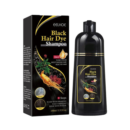 100ml/500ml Hair Dye Shampoo 3in1 Darkening Hairs Instant Gray To Black Polygonum Multiflorum Natural Coloing Cover Men Women
