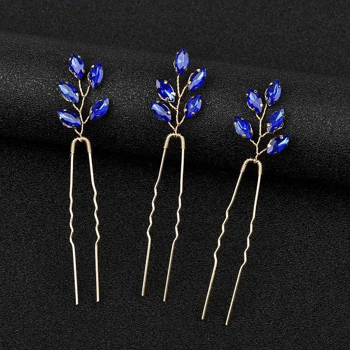 Vintage Blue Rhinestone Hair Comb Wedding Hair Accessories Bridal Hair Clip Headpiece Jewelry Bride Tiara Hair Ornament Gift