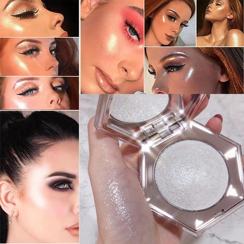 Highlighter Makeup Palette Glitter for Face Body Cheek,Diamond Shimmer Highlighter,Smooth Glitter Sparkles,Nose Contour Palettes