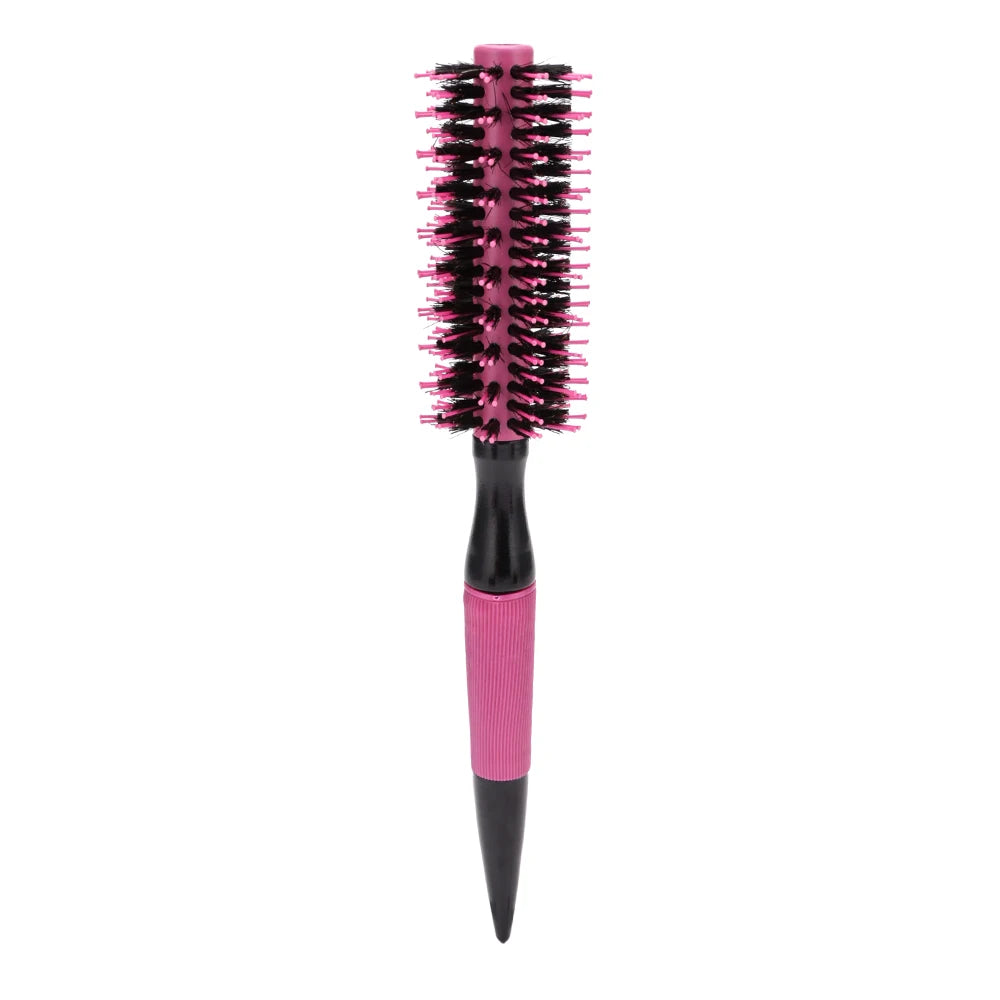 Wooden Round Hair Comb Brush With Boar Bristle Mix Nylon Styling Tools Professional Ceramics Ion Hair Brush Hairdressing Supply