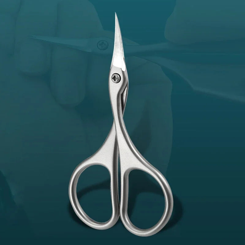 Cuticle Scissors Stainless Steel Curved Blade Scissors Trimming the Fingernails Eyelash Eyebrow Dead Skin Small Nail Scissors