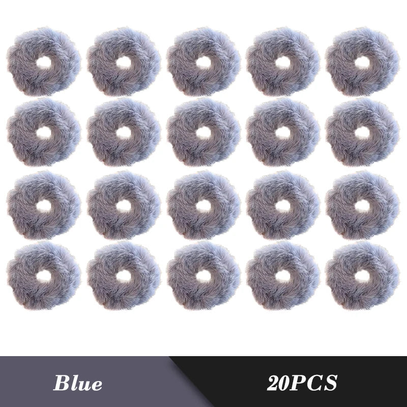1PC Fluffy Warm Autumn Winter Elastic Hair Band Scrunchies Large Intestine Hair Ring For Women Girls Plush Hair Rope Hairwear