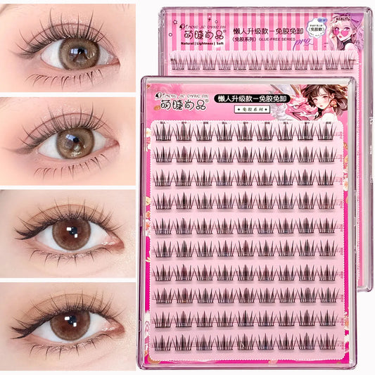 Noglue Eyelashes Natural False Eyelashes DIY Lashe Clusters Glue Strands Eye Lashes  Adhesive Eyelash Artificial Eyelashes