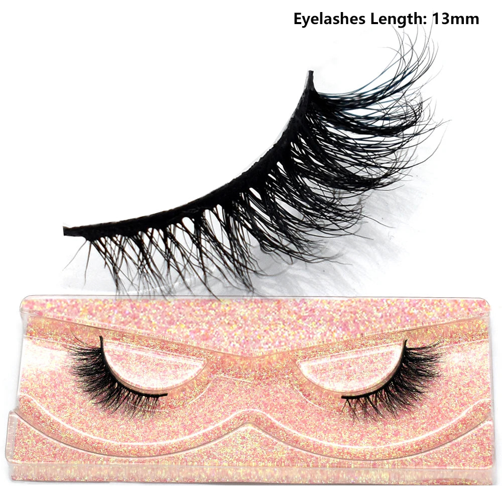 Half Eye Lashes Natural 3D Mink Short False Eyelashes Fluffy Wispy Cross Strip Fake Lashes Soft Half Eyelashes Extension Makeup