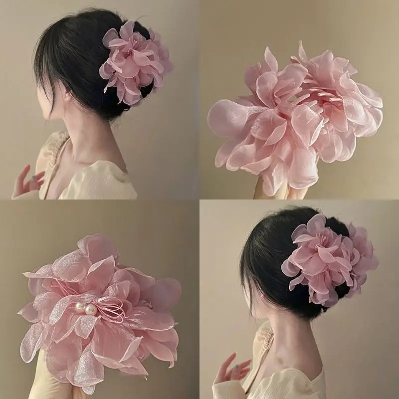 Romantic Elegant Flower Hair Claw Clips For Women Girls Hair Clip Barrette Hairpins Hair Clamps Headwear Hair Accessories Gift